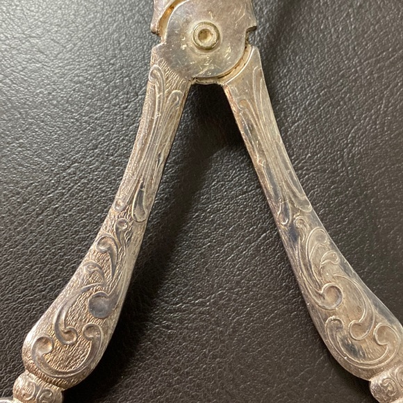 Antique Victorian Sheffield England Silver Serving Scissor Tongs 1750-1840 - Picture 5 of 11